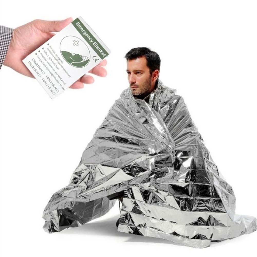Outdoor Emergency RESCUE Blanket Lifesave Warm Heat Bushcraft First Aid Kit